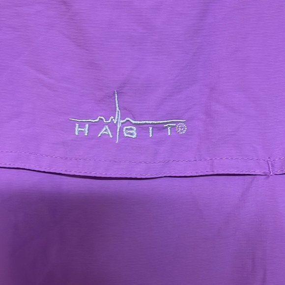 Habit size XL Purple Lightweight Button Down Short Sleeve Shirt with Pockets - Picture 12 of 16